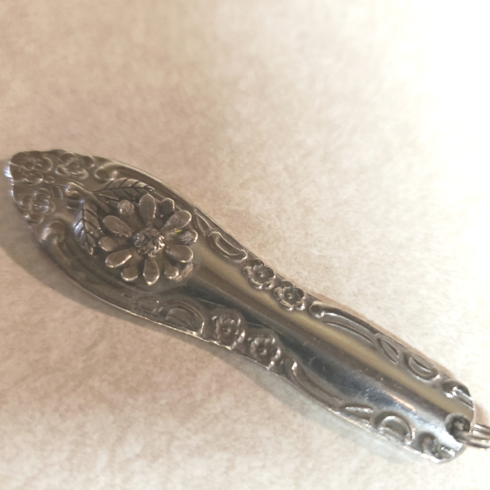 Handmade One-of-a-Kind Spoon Pendant with Daisy Charm
